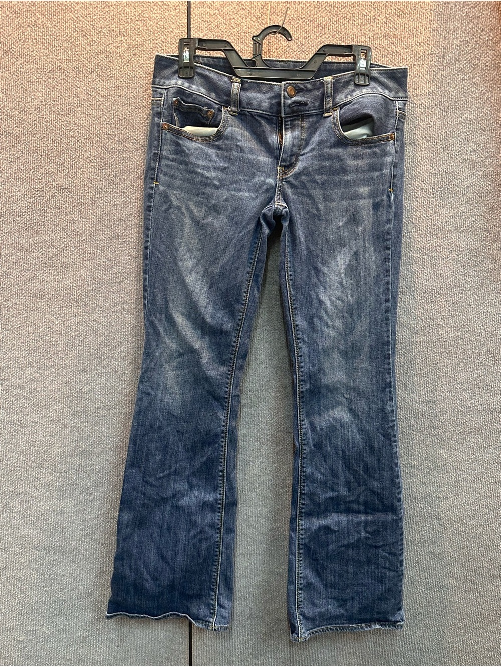 American Eagle Outfitters Faded Blue Wide-Leg Flare Jeans